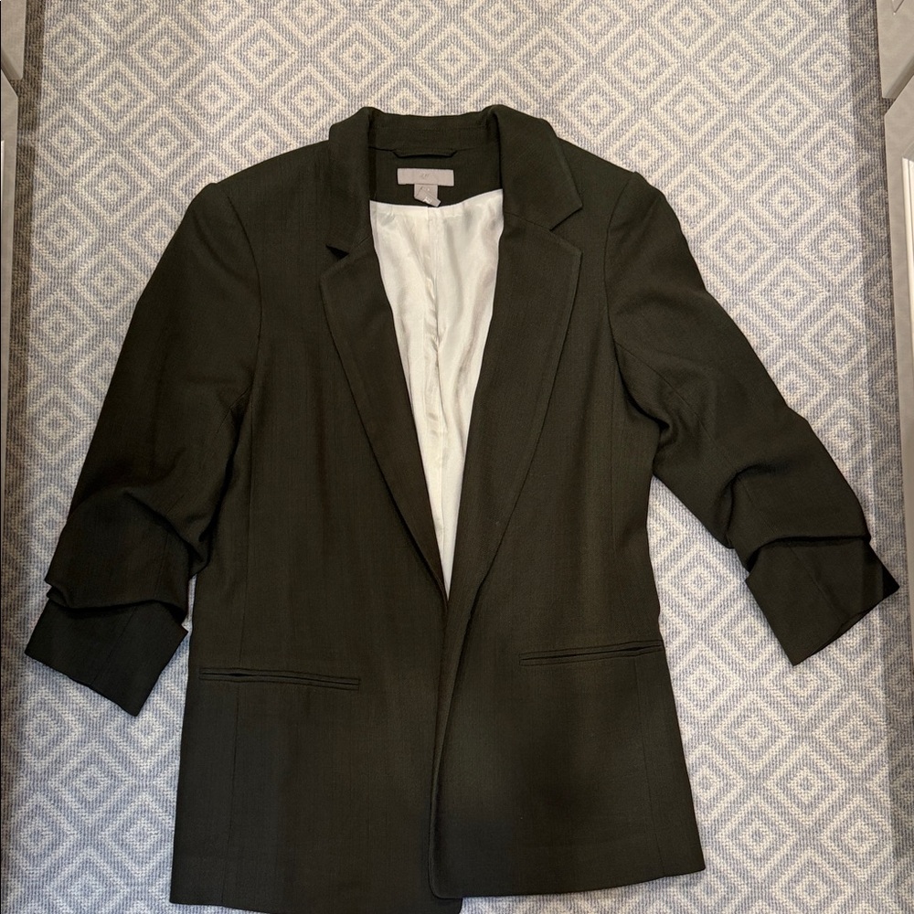 H&M Olive Green Open-Front Women's Blazer